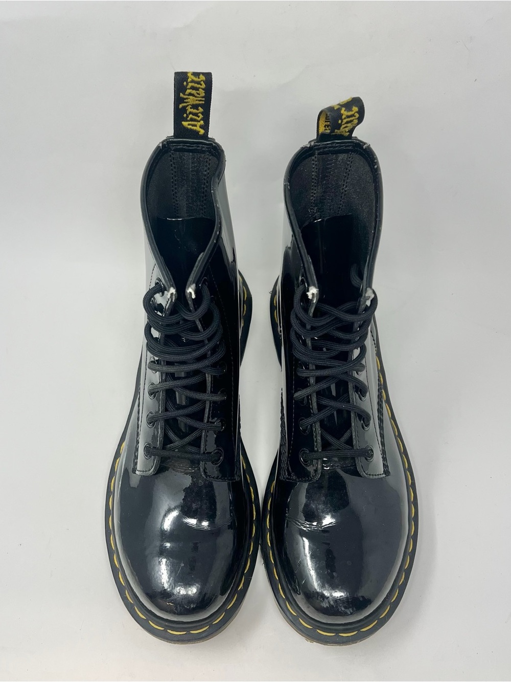 Dr. Martens Black Patent Lace-Up Combat Boots Women’s 8 - Picture 6 of 14